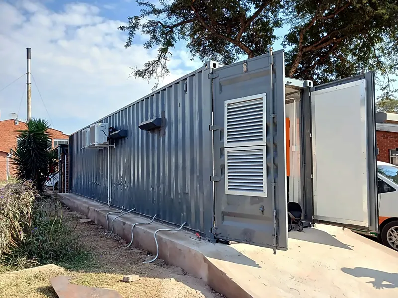 Battery storage container on site at Jubilee